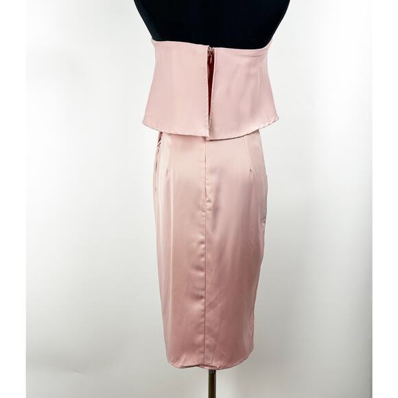 Lovers + Friends Violet Midi Dress Light Pink Satin Strapless Party Womens Sz XS - Picture 8 of 11